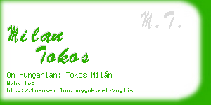 milan tokos business card